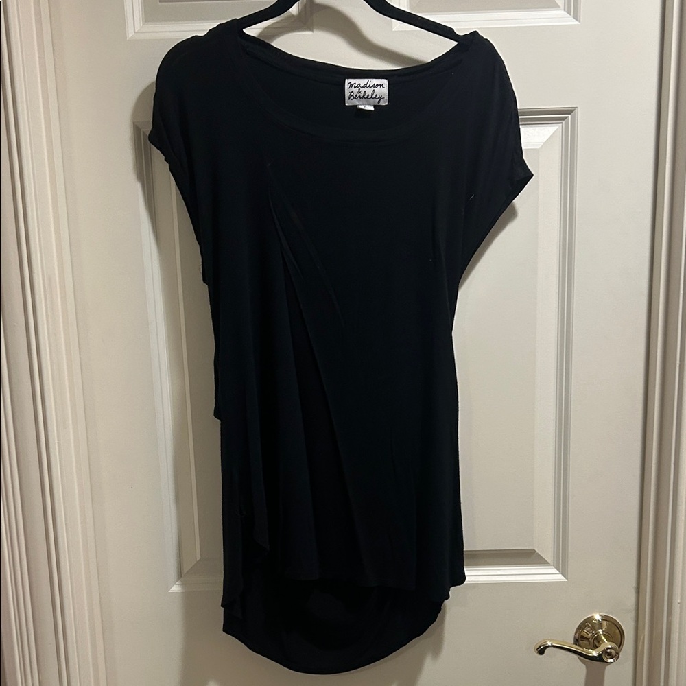 Madison & Blakely Open Back Black Asymmetrical Top